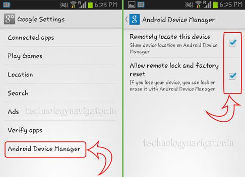 google settings